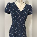 Loft Navy Blue V-neck fit to flare zip back dress w/ pockets. Size 2 never worn Photo 2