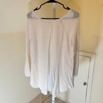 Anthropologie  Moth EUC Women's Cream Marled Knit Split Back Chiffon Sweater XS Photo 4