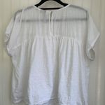 Gypsies & Moondust  women’s boxy fit semisheer white swiss dot crochet top size L Photo 4