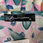 Pretty Garden Pink Floral Tie Neck Top Size XL Photo 4