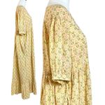 Sohana Dainty Ethereal Indian Cotton Block Print Maxi Dress Yellow Floral XL Photo 3