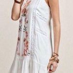 White Crochet Embroidered Front Lace Up Back Dress Size undefined Photo 0