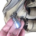 B Makowsky B. Makowsky Cream Leather Satchel Zipper Top Bag Women Photo 14