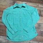 Carhartt | Women's Green Teal 100% Cotton Button Down Longsleeve Shirt Sz XS Photo 0