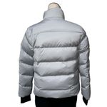 Theory NWT Stand-Collar Puffer Coat in City Poly In Color Silver Photo 5