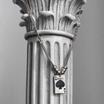 Titanium Steel Poker Card Pendant Necklace for Men Women,Punk Hip Hop Necklace Silver Photo 1