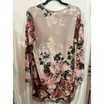 Boohoo  Plus Size Floral Print V Neck Long Sleeve‎ Dress Beige Black 12 Photo 3