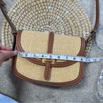 Mango Raffia-Effect Contrast Canvas Crossbody Bag Shoulder Bag Faux Leather Photo 13