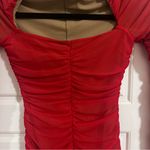 Michael Costello Revolve x  Red Mini Dress Long Sleeve Photo 5