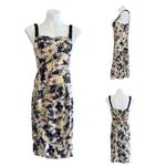 Diane Von Furstenberg  Floral Silk Sleeveless Mini Dress Velvet Bow Straps Size 6 Photo 1