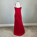 AQUA  Women's Formal Dress Size 12 Red Crepe and Satin Long Column Evening Gown Photo 1