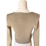 White Fox Boutique White Fox - NWT The Real Thing Crop Top Khaki Zip Up Y2K Top Sz M Photo 4