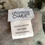 Charming Charlie Gray & White Patterned Scarf Photo 2