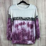 Vine & Love  Textured Knit Leopard Tie Dye Shirt Photo 0