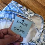 Shade & Shore  NWT Blue Toile Floral Print One-Piece Swimsuit XL (16) Photo 5