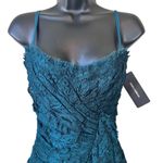 Dolce & Gabbana  Petrol Blue Ruched Lace Bustier Dress Photo 1