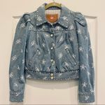 Marc Jacobs Stud Broderie Anglaise Daisy Embroidered Denim Jacket Size XS Photo 3