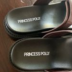 Princess Polly Brown Sandals with Gold Accents adjustable straps size 10 Photo 2