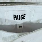 Paige  NWT High Rise Laurel Canyon Boot Raw Hem Jeans in Crisp White Size 30 Photo 8