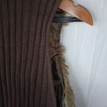 TIARA M Golden Creme Brown Fur Sweater Vest Size M Photo 7