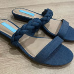 Draper James NEW  Braided Ellie Blue Denim Slip On Sandals Size 7 Photo 0