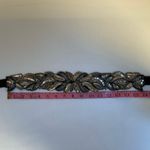 Silver Beaded Floral Sequin Elastic Belt NWT Embroidered Boho Festival Photo 1