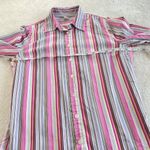 J.Crew Vintage Y2k Slim Fit Shirt Womens M Multi Striped Long Sleeve Button Up Photo 5