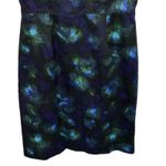 Jigsaw peacock dress size 8 navy blue‎ green shift stretch lined half sleeve Blue Photo 3