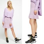 Free People Purple Solid Gold Skirt Photo 6