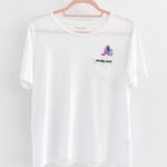 Kate Spade “Paradise Bound” White Embroidered Tee Photo 0