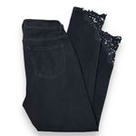 Soft Surroundings NWOT Jeans 6 Petite Ankle Touch Of Lace Crochet Hem Dark Wash Photo 2