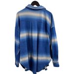 Free People  Ruby Ombre Stripe Shirt Jacket Blue Large New Photo 5