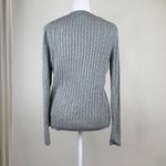 IZOD  Gray Cable Knit Pullover Crew Neck Long Sleeve Sweater Size Small Photo 4