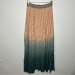 Gimmicks by BKE Gimmicks ombre lace‎ button front maxi skirt teal peach women’s size large Photo 9
