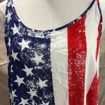 Red and White Asymmetrical Sleeveless Tank Top Size 2X Photo 4