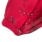 Madewell  Red Hazelwood Wrap Front Windswept Floral 3/4 Sleeve Mini Dress Size 12 Photo 3