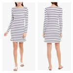 Mott50 Women's Striped Long Sleeve UPF 50 Shirt Dress White Olive Green Large Green Photo 1