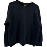 American Apparel Sweatshirt Raglan Sleeve Fleece Lined Crew Neck Cozy Black XL Photo 0