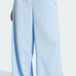  women adidas Originals Satin Wide Leg Pants Ruffle 3-Stripes Photo 0