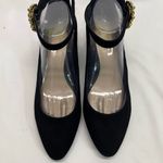 Nine West  Suede black 2” Heels with Gold Jewel Embellishment 11‎ New Photo 6