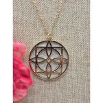 Versona  Gold Tone Long Link Chain Round Two Tone Pendant Necklace 34" Photo 1