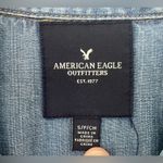 American Eagle  Fit Flare Blue Chambray Denim Dress Long Sleeve Button Up Size S Photo 5