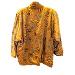 Rafael Vintage Abstract Print Track Jacket 80s Size Small Lightweight Full Zip Yellow Photo 1