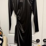 Michael Costello  Asymmetrical Black Dress with Side Detail Photo 0