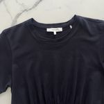 Frame Asymmetric Tiered Midi Dress Gathered Organic Cotton Knit Blue Size S Chic Photo 6