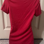 Nike  Women's Bright Red V-Neck Workout Dri Fit Tee Photo 1