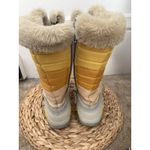 Merrell Winterbelle Waterproof Boot Size 8.5 Insulated Leather Silver Yellow EUC Photo 3