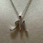 Viki Lynn Sterling Silver Initial M Necklace With Clear Crystals New Photo 10