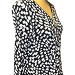 Rafaella  black and white print partial zip front cotton 3/4 sleeved top Photo 0