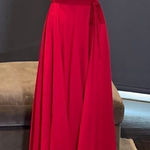 Women’s Burgundy Chiffon Full Length Bridesmaid Prom Party Dress Corset Size 6 Red Photo 0